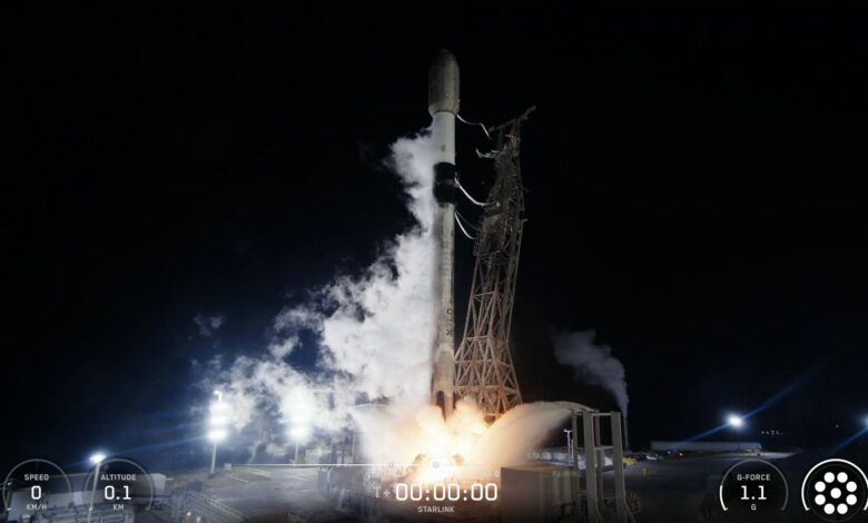 SpaceX lança foguete Falcon 9 com 28 satélites Starlink