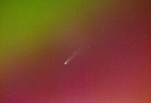 Astronomia observa Cometa Lemmon cruzando auroras na Escócia