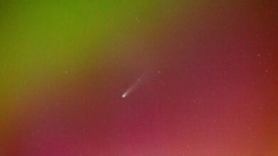 Astronomia observa Cometa Lemmon cruzando auroras na Escócia