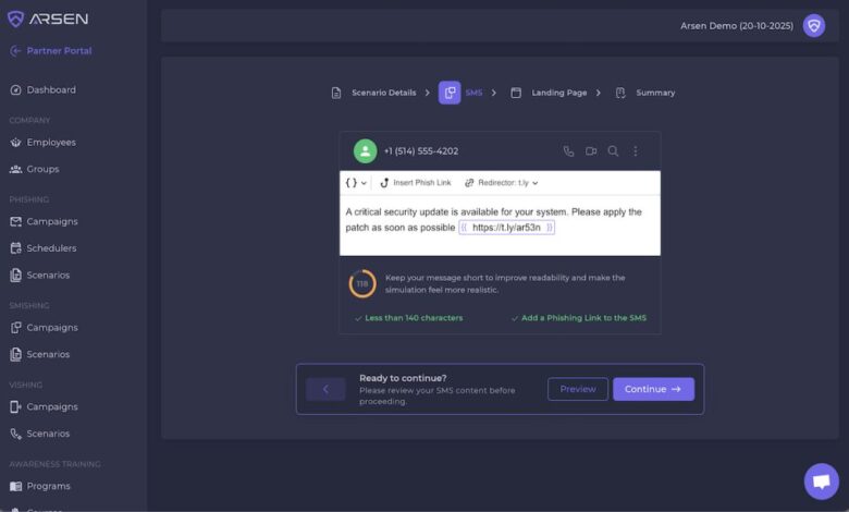 Arsen lança simulação de smishing contra ataques de phishing