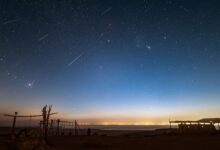 NASA registra chuvas de meteoros Orion em foto deslumbrante