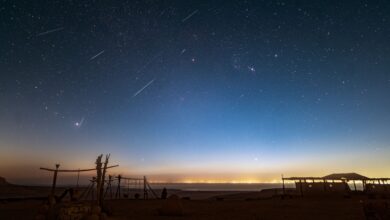 NASA registra chuvas de meteoros Orion em foto deslumbrante