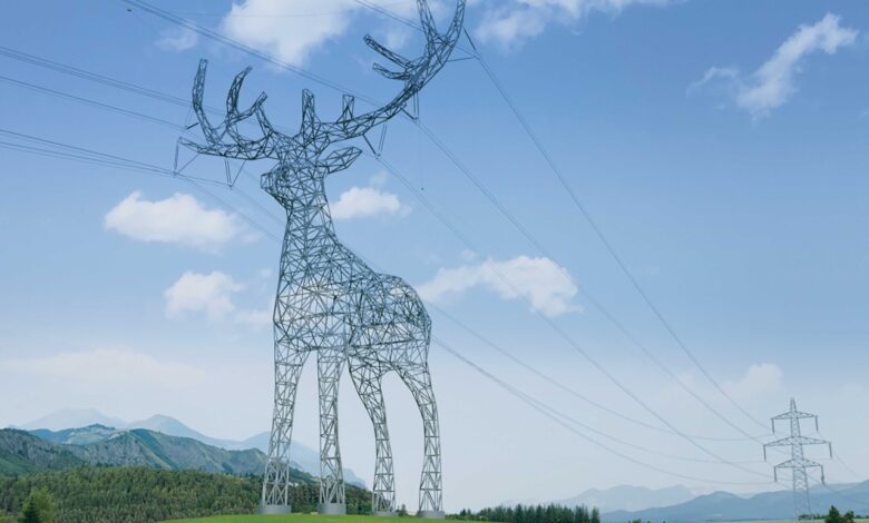 Áustria transforma linhas de energia em design sustentável de animais