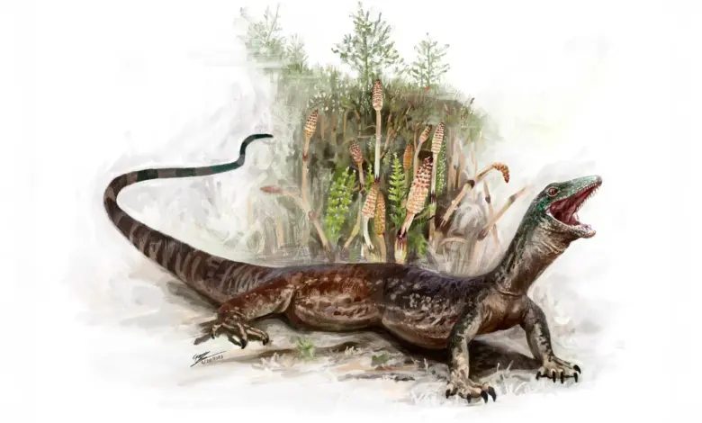Cientistas detalham descoberta de lagarto jurássico com mandíbula similar à de cobra
