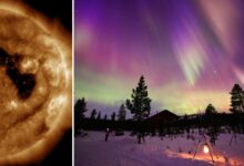 NASA observa buraco colossal no sol que pode gerar auroras