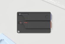 Design inovador apresenta suporte para cartões com ferramentas embutidas