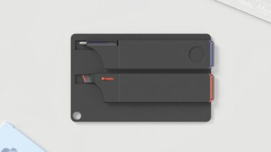 Design inovador apresenta suporte para cartões com ferramentas embutidas