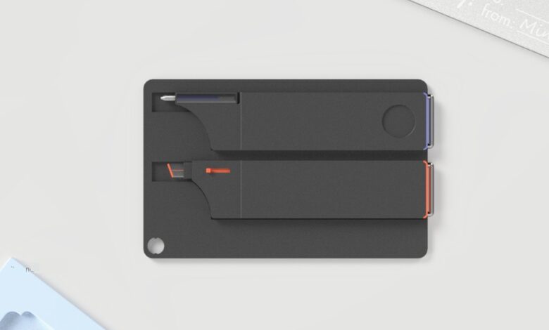 Design inovador apresenta suporte para cartões com ferramentas embutidas