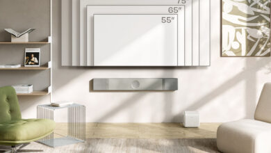 KEF lança soundbar com design em alumínio e tecido