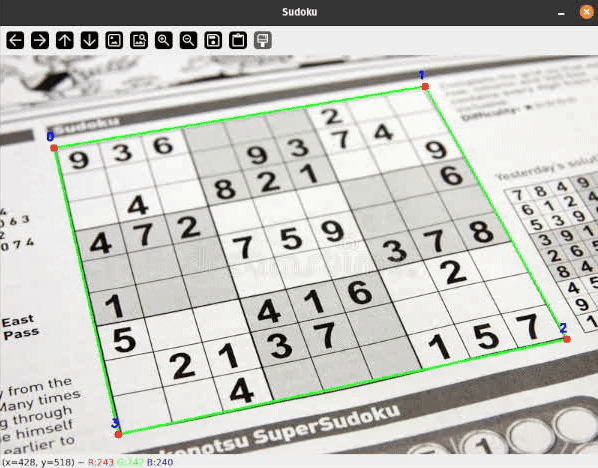 Visão computacional e transformação de perspectiva extraem Sudoku